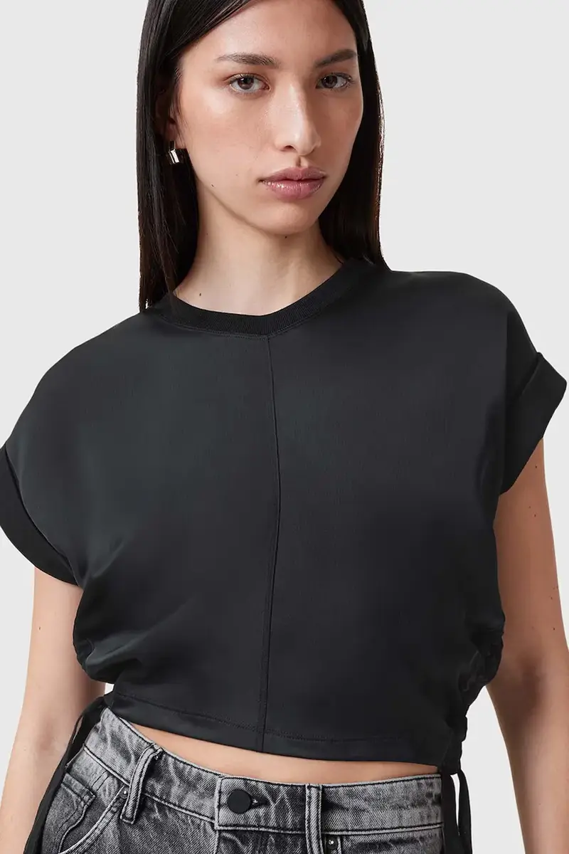 camicetta MIRA SATIN donna colore nero W054JC miniatura 2