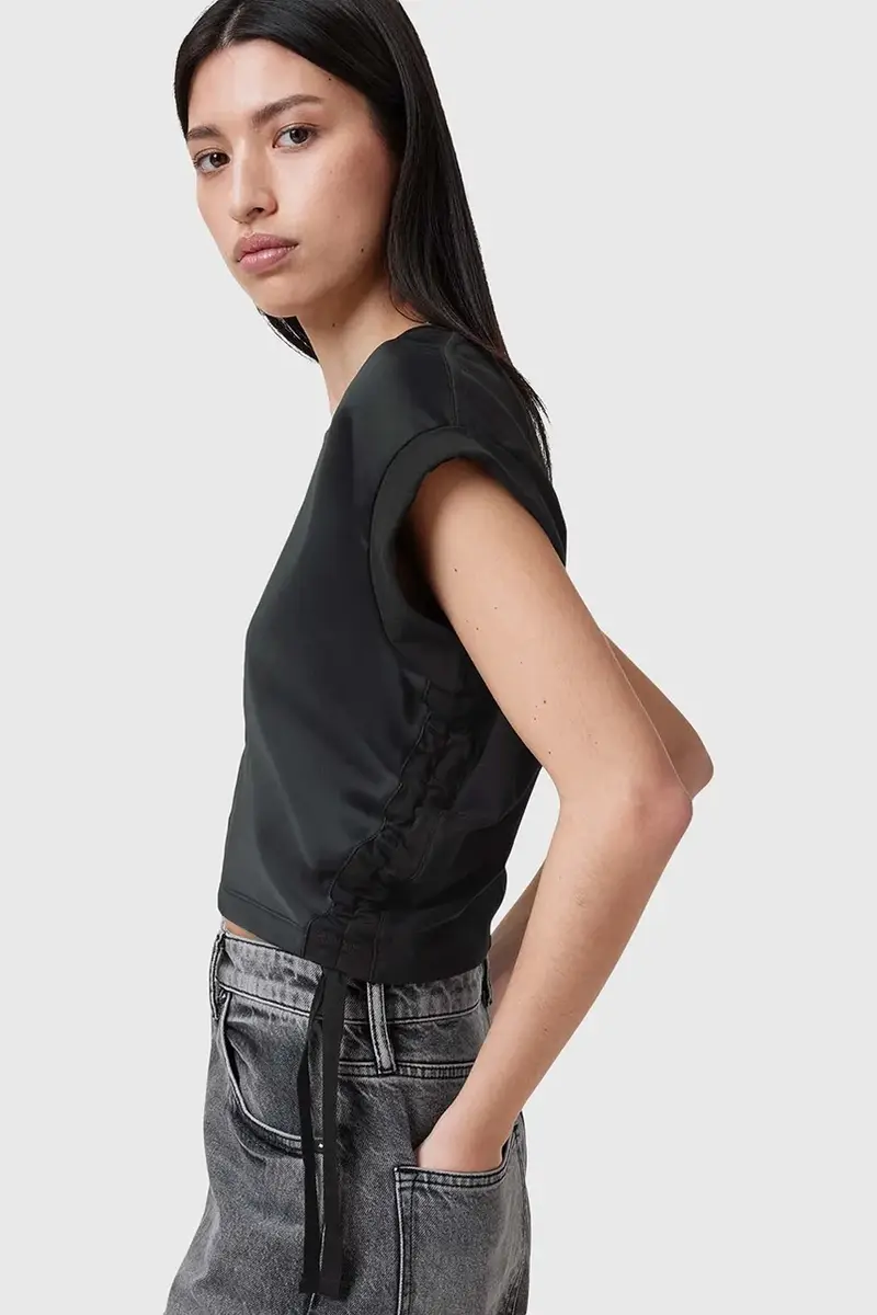 camicetta MIRA SATIN donna colore nero W054JC miniatura 5