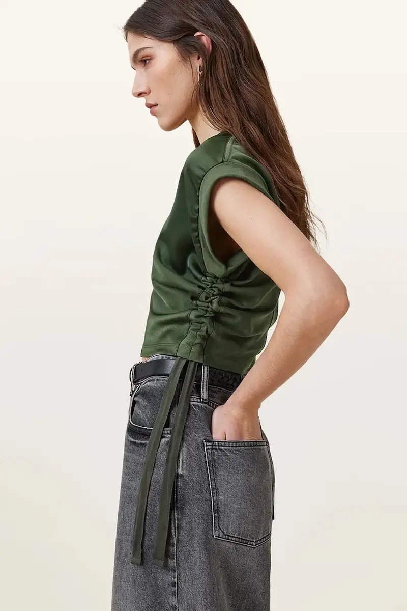 camicetta MIRA SATIN donna colore verde W054JC miniatura 2