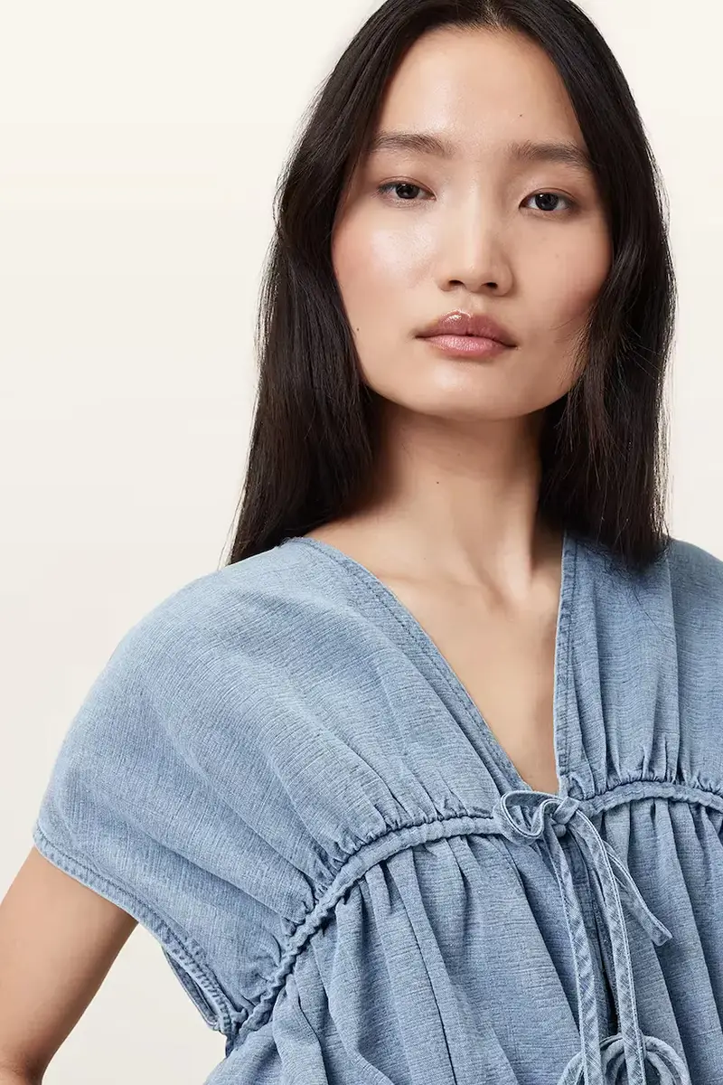 camicetta REMY donna colore blu W093PC miniatura 2