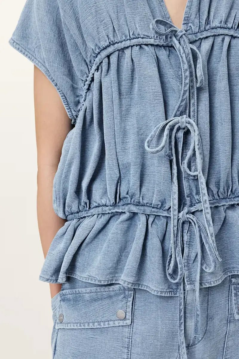 camicetta REMY donna colore blu W093PC miniatura 3