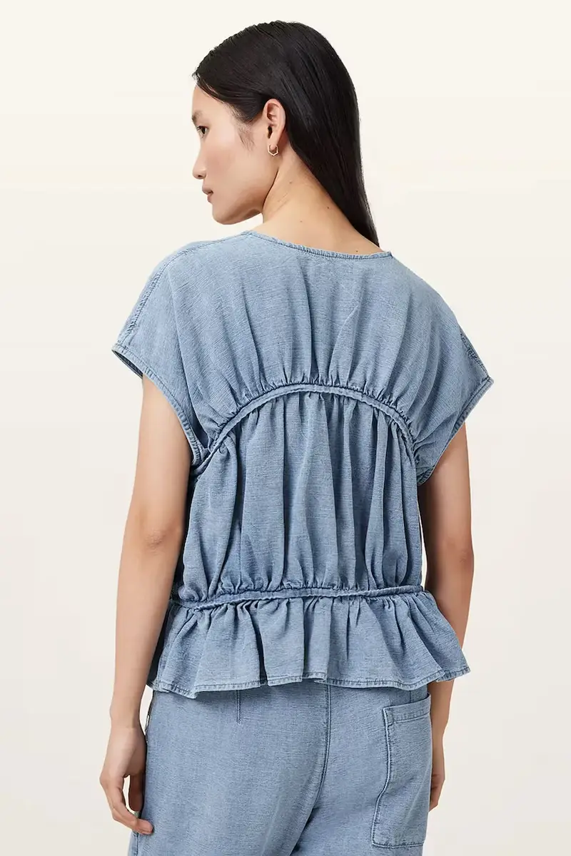 camicetta REMY donna colore blu W093PC miniatura 4