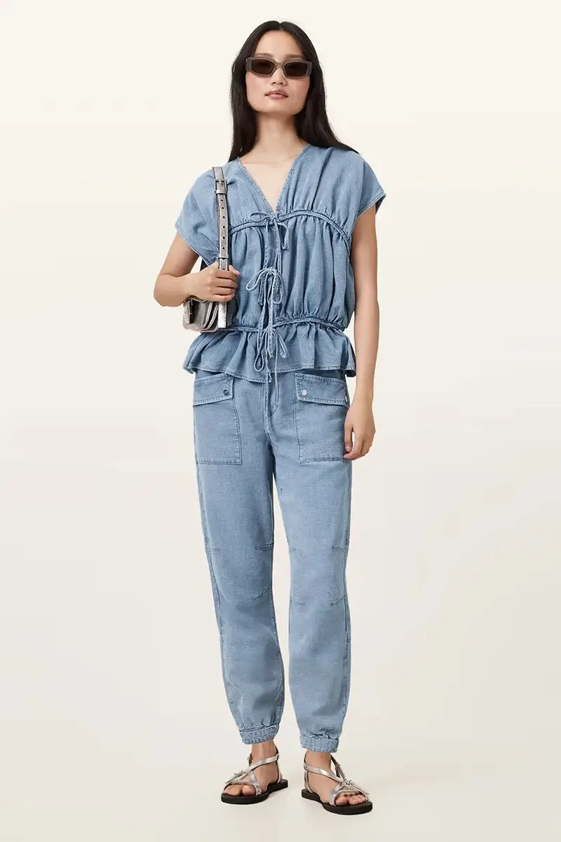 camicetta REMY donna colore blu W093PC miniatura 5