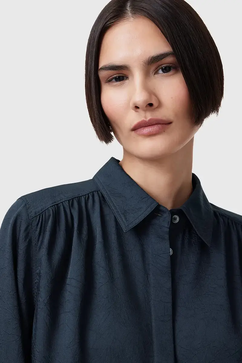 camicia AGGIE donna colore blu navy W039PC miniatura 2