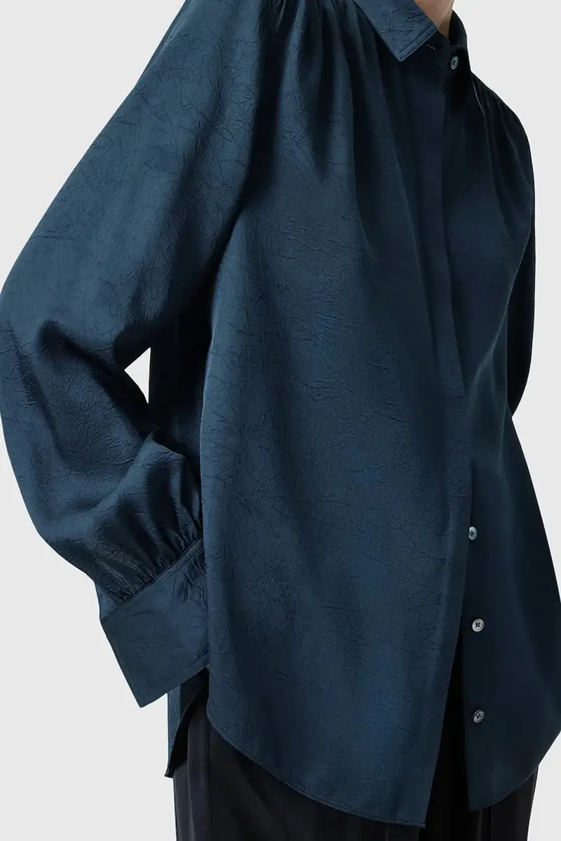 camicia AGGIE donna colore blu navy W039PC miniatura 3