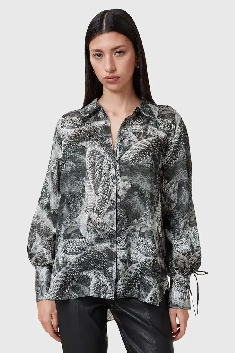 camicia con aggiunta di seta LEYLA donna colore grigio W042PC