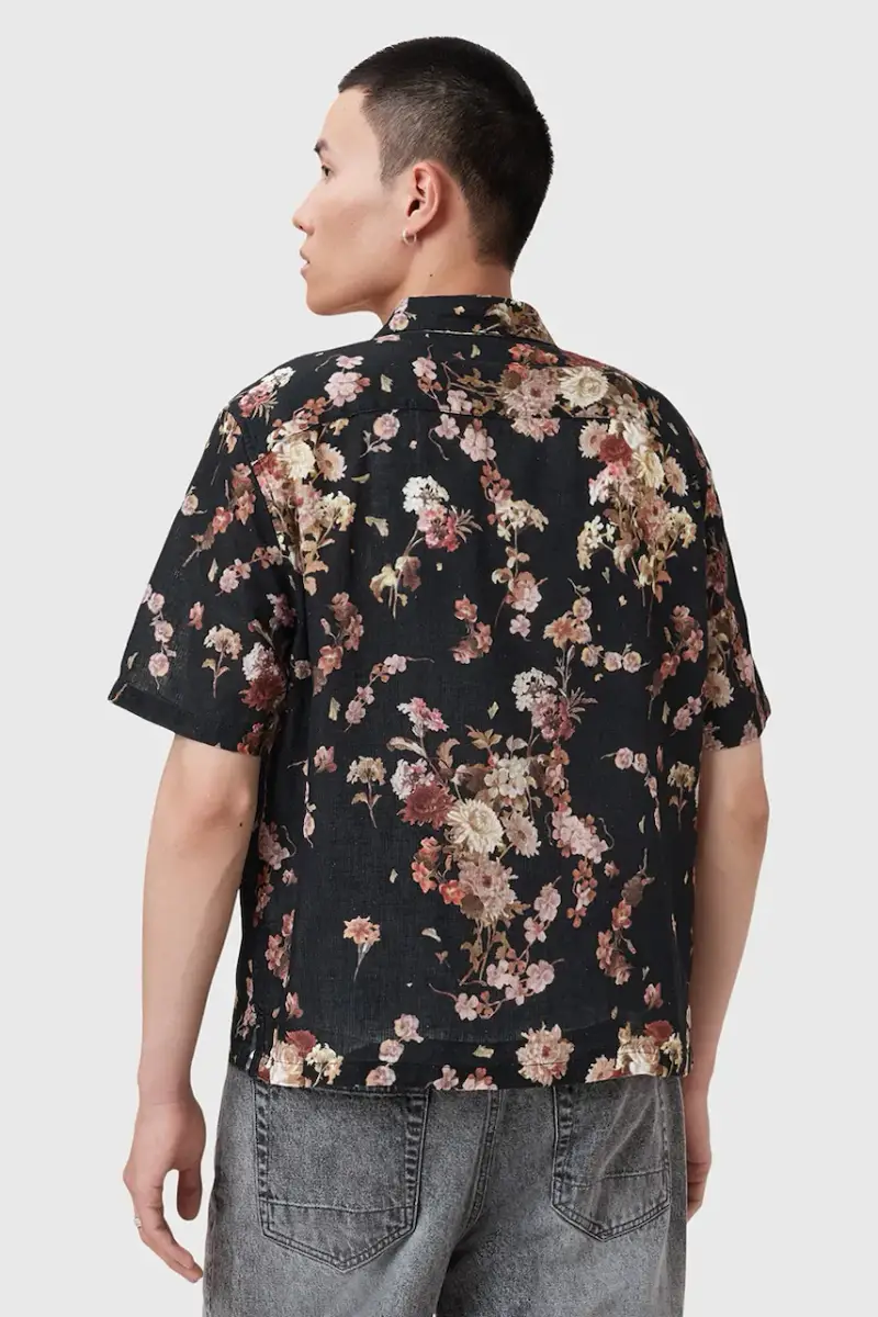 camicia con lino ARMADA colore nero M002SD miniatura 3