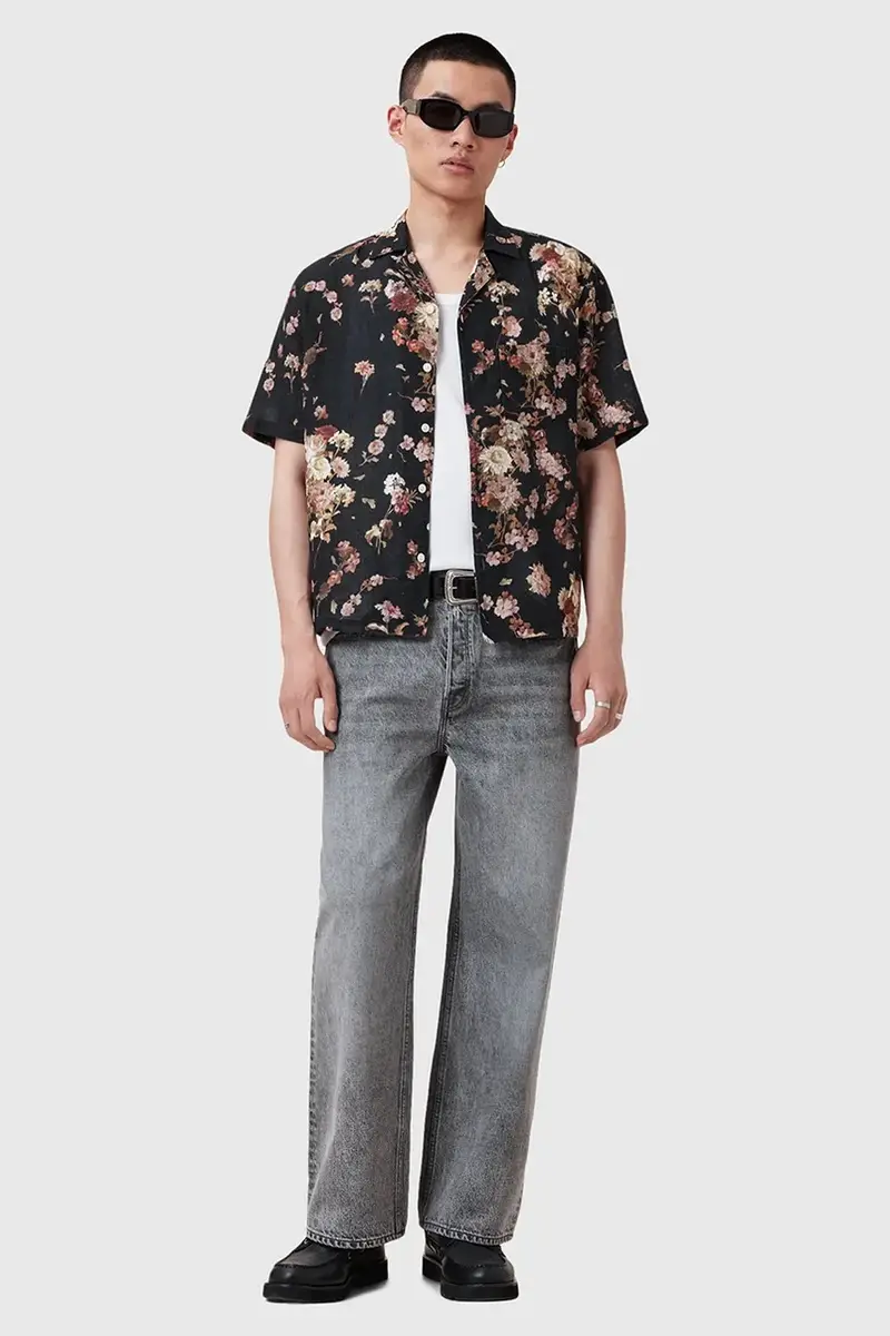 camicia con lino ARMADA colore nero M002SD miniatura 5