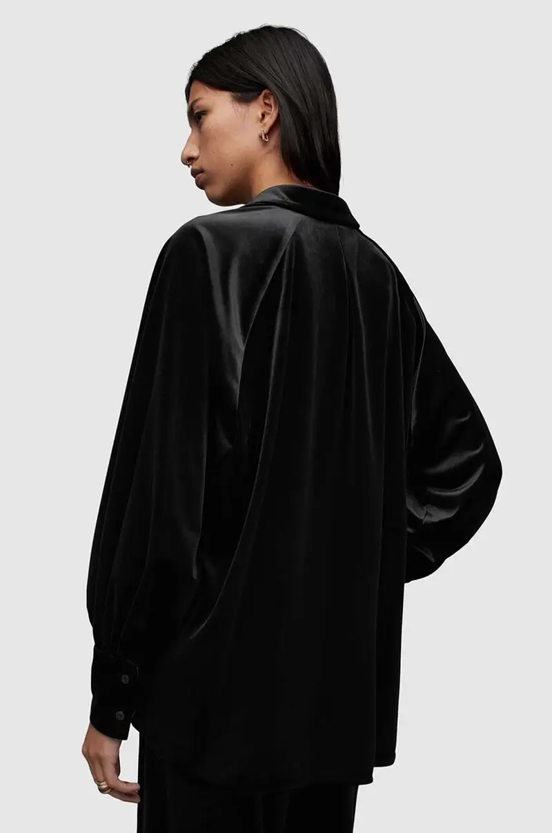 camicia di velluto Oana colore nero miniatura 3