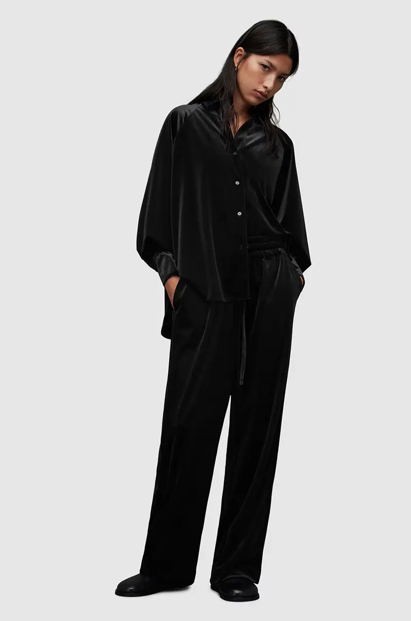 camicia di velluto Oana colore nero miniatura 4