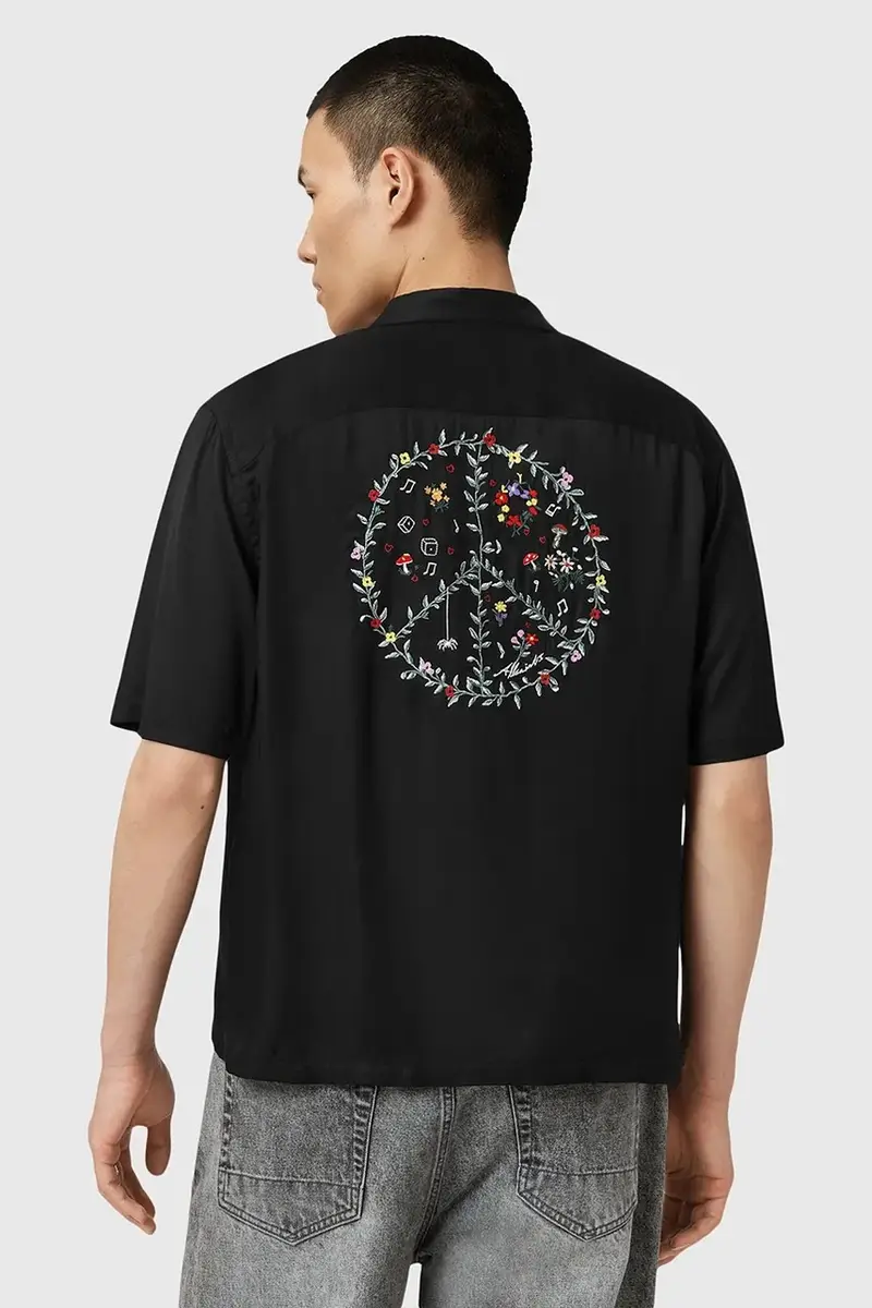 camicia FUNGI uomo colore nero M057SD miniatura 4