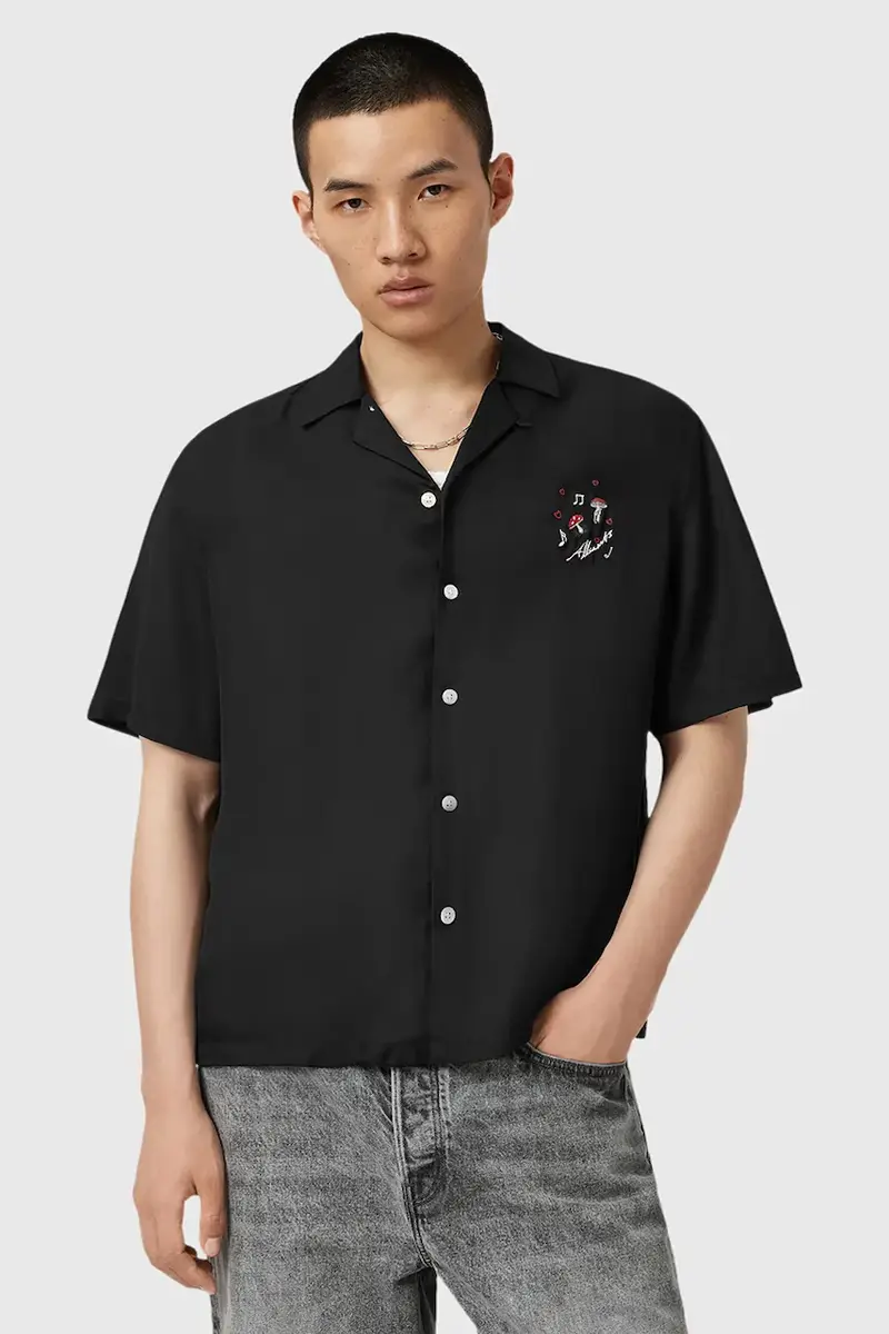 camicia FUNGI uomo colore nero M057SD