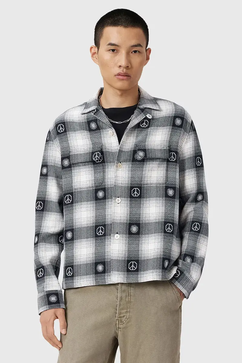 camicia in cotone CASTOR uomo colore grigio M030SD