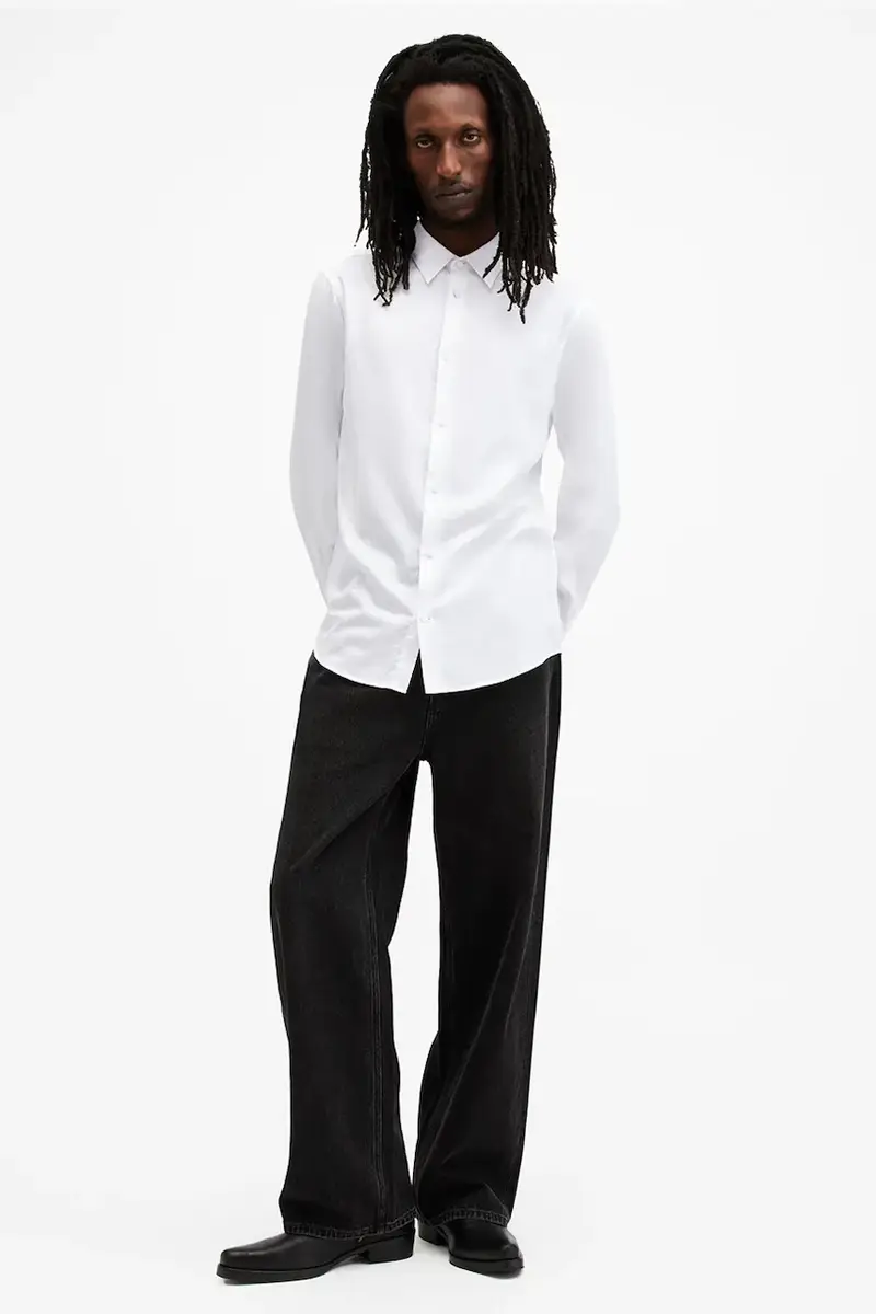 camicia in cotone ECHO uomo colore bianco M089SB miniatura 3