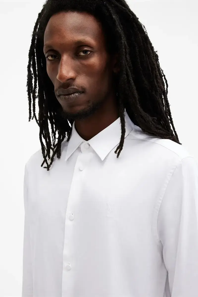 camicia in cotone ECHO uomo colore bianco M089SB miniatura 4