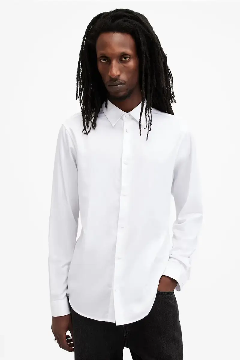 camicia in cotone ECHO uomo colore bianco M089SB