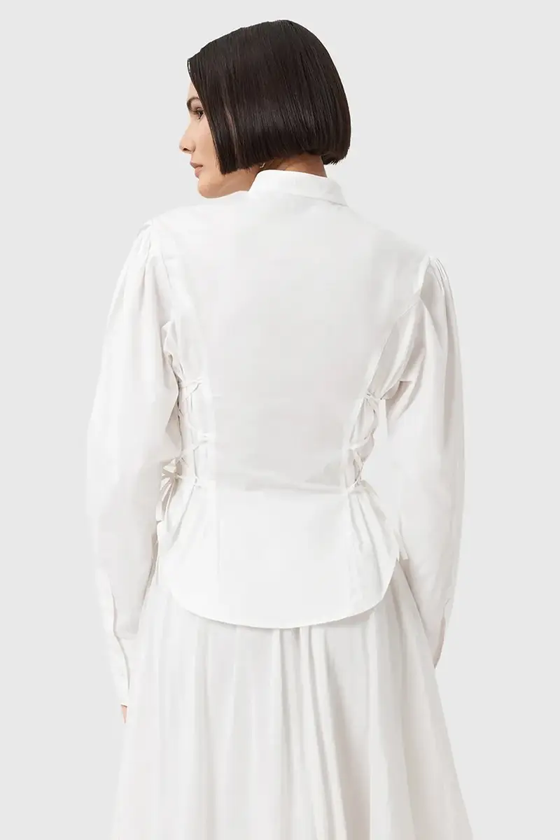 camicia in cotone EVANNA donna colore bianco W016PD miniatura 4