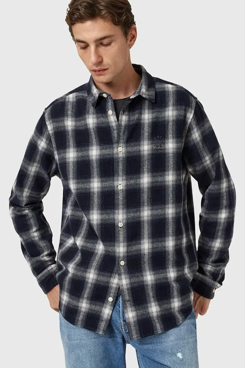 camicia in cotone HAVEN uomo colore blu navy M051SD miniatura 5