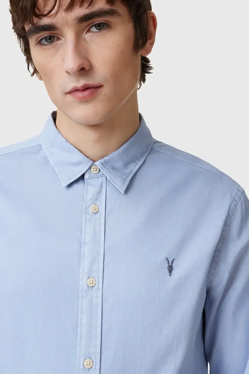 camicia in cotone HAWTHORNE LS SHIRT uomo colore blu M150SB miniatura 2