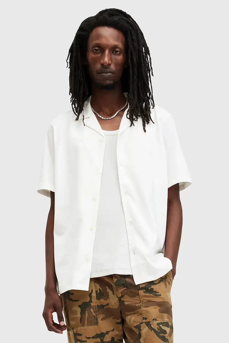 camicia in cotone HUDSON uomo colore bianco M081SA