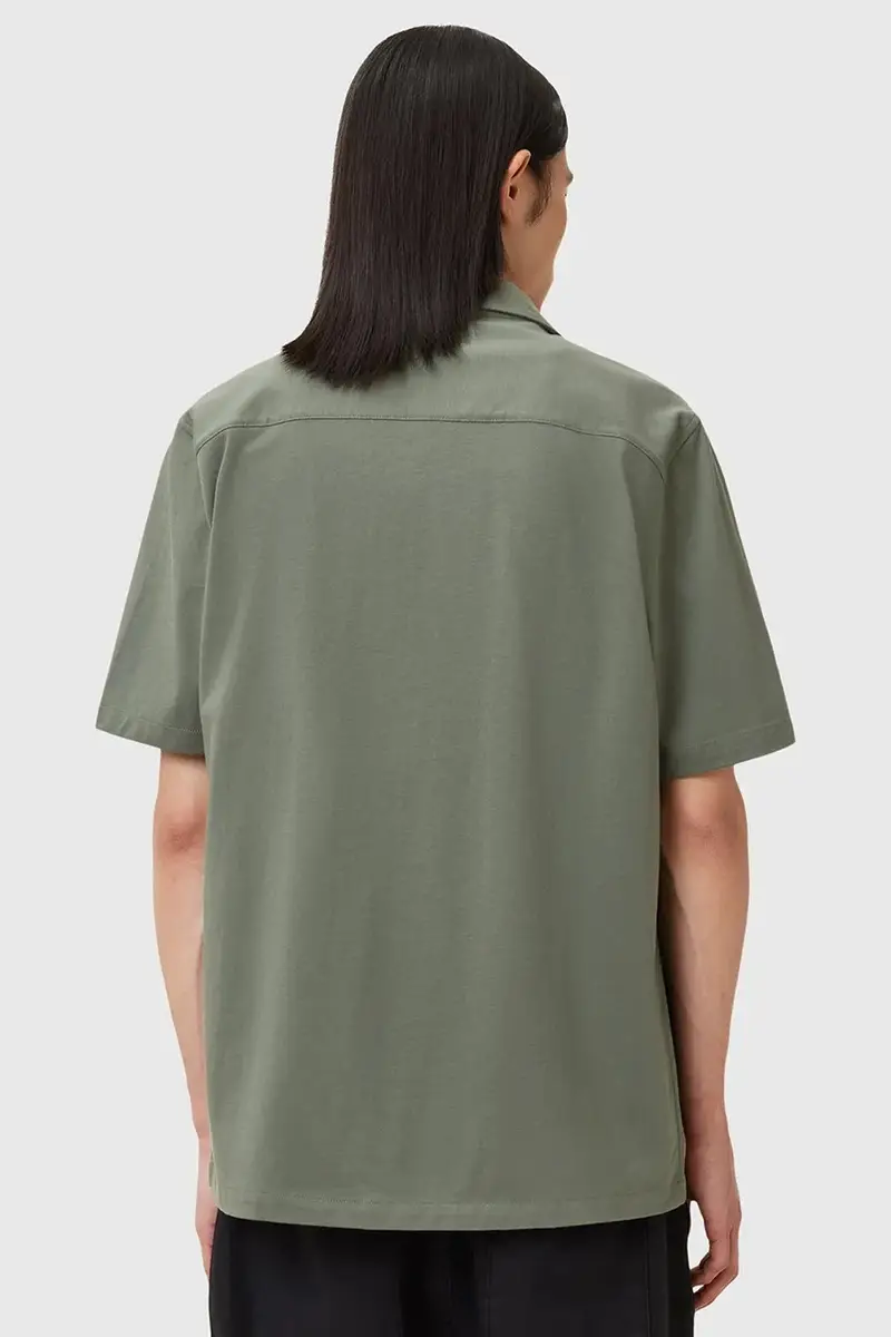 camicia in cotone HUDSON uomo colore bianco M081SA Verde miniatura 4