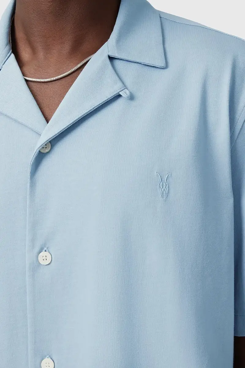 camicia in cotone HUDSON uomo colore blu M081SA miniatura 2