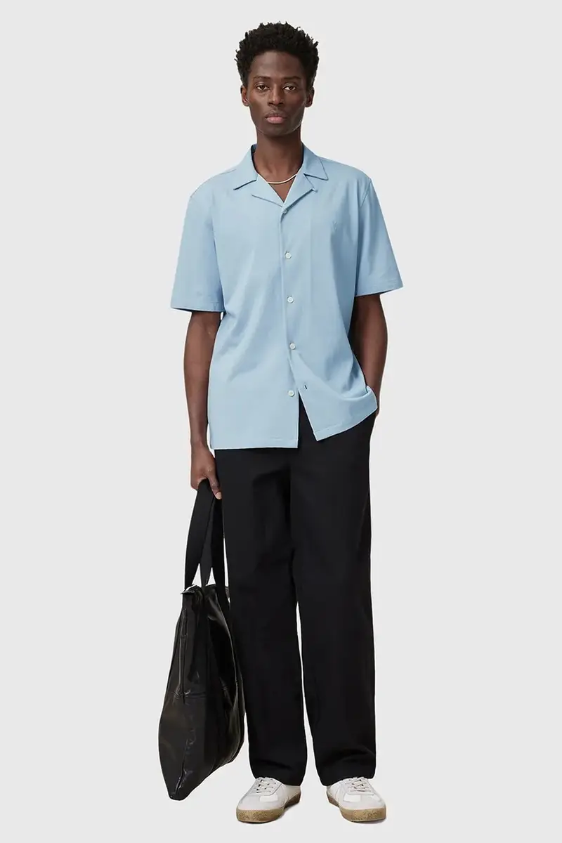 camicia in cotone HUDSON uomo colore blu M081SA miniatura 4