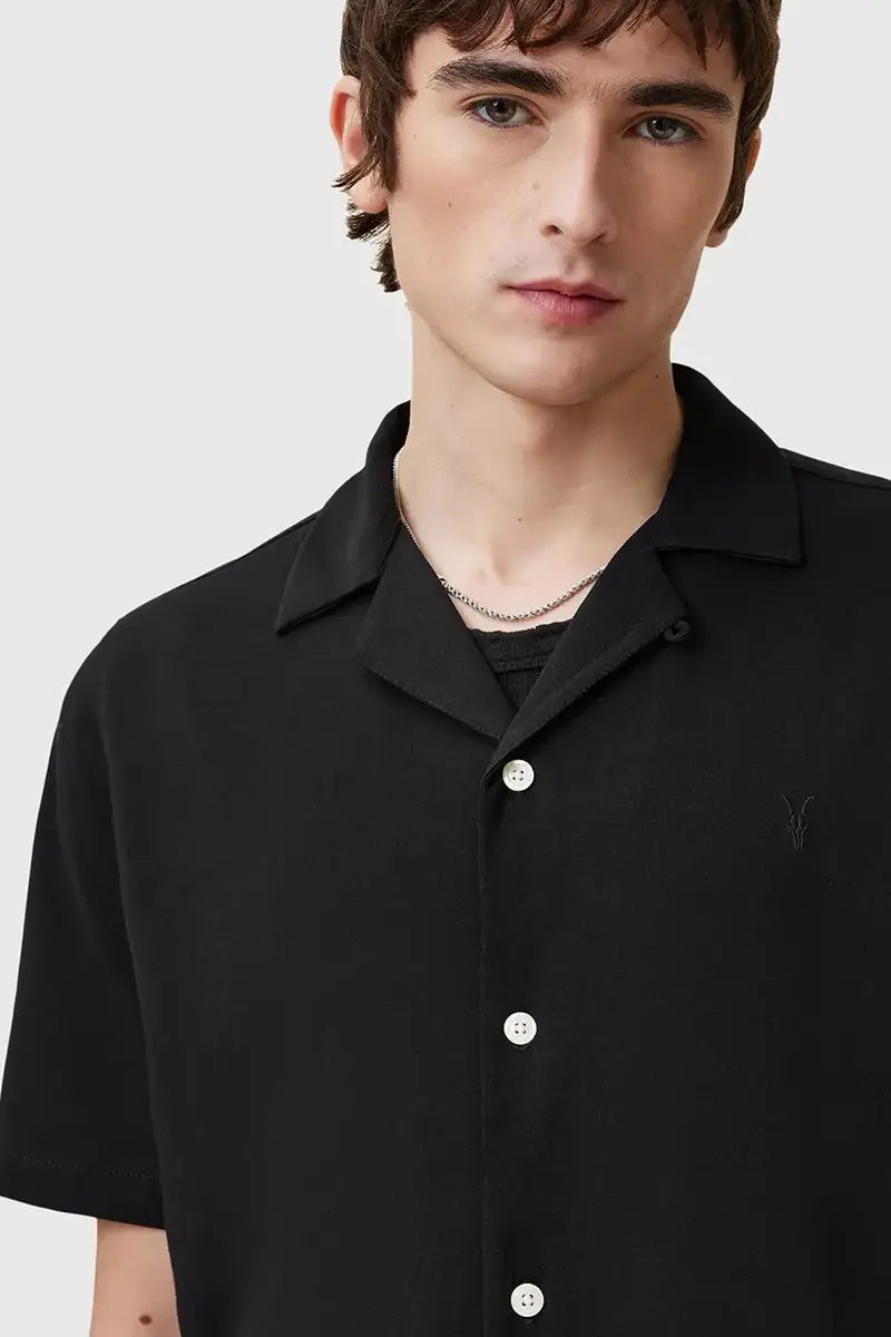 camicia in cotone HUDSON uomo colore nero M081SA miniatura 2