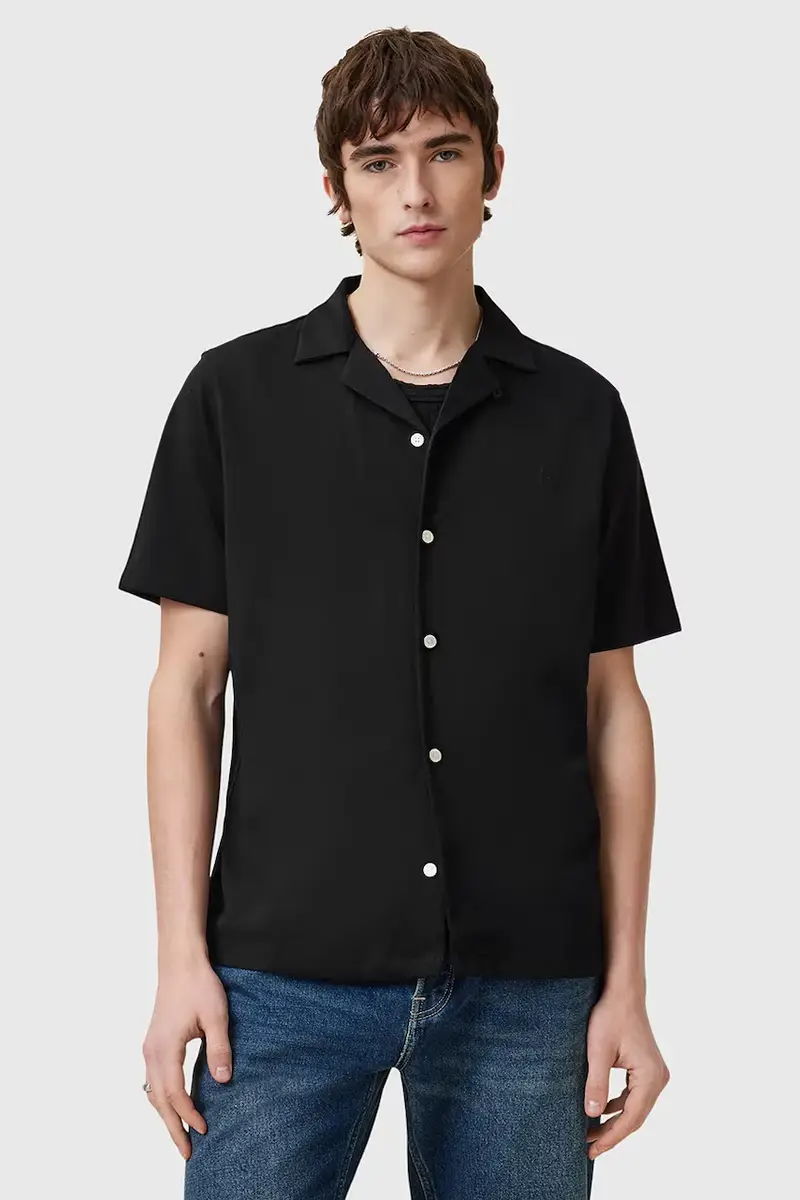 camicia in cotone HUDSON uomo colore nero M081SA