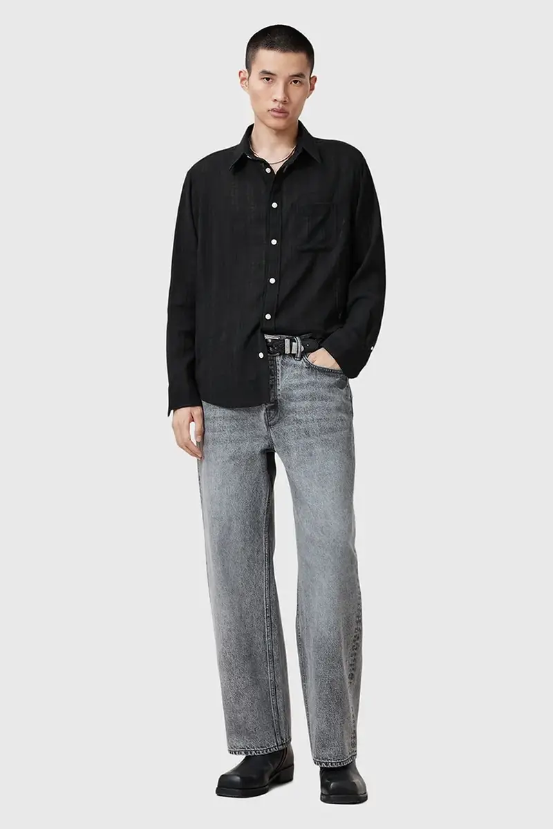 camicia in cotone KARMI uomo colore nero M040SC miniatura 5