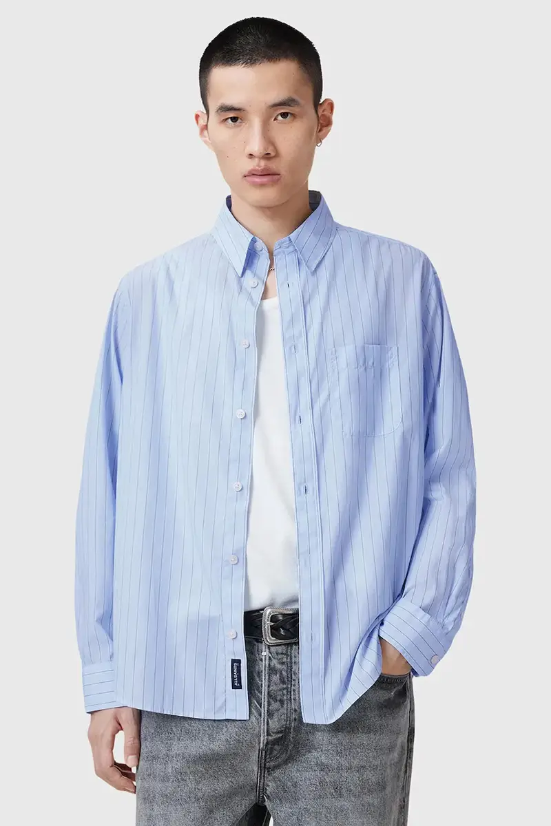 camicia in cotone MARCEL uomo colore blu M042SC