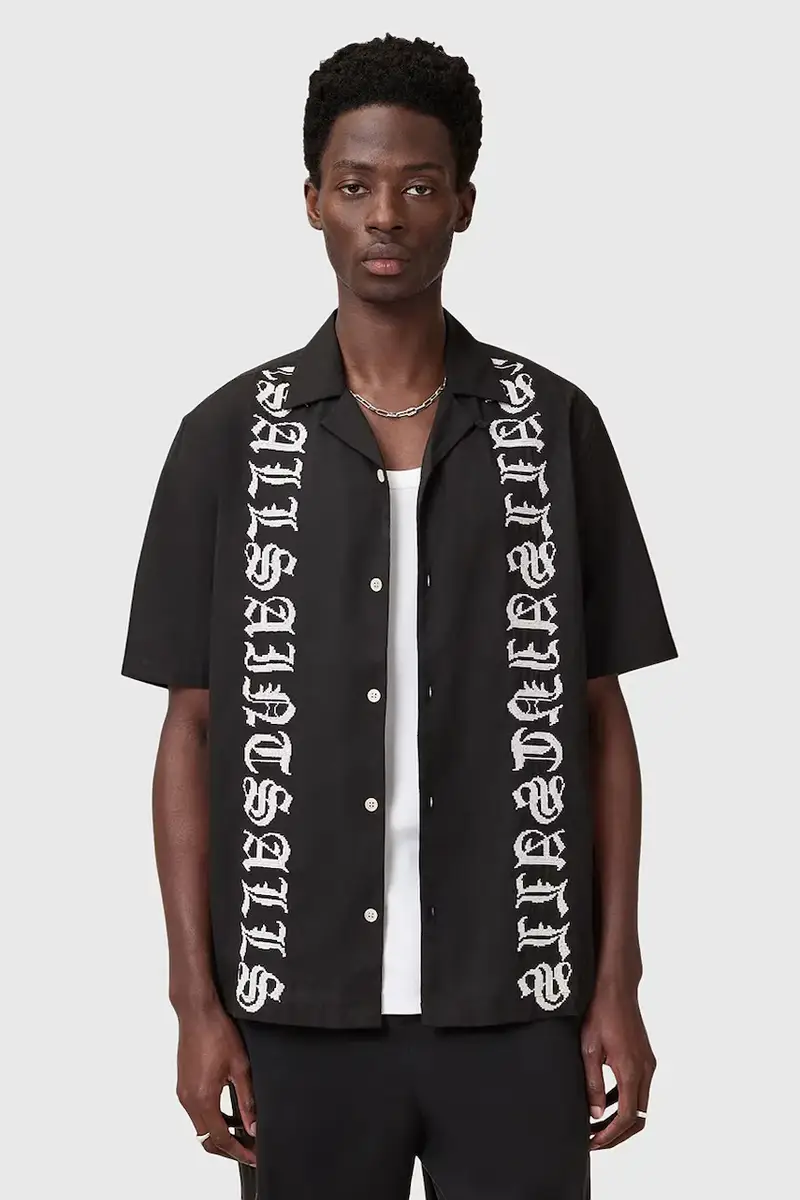 camicia in cotone SCRIPTURE uomo colore nero M105SC