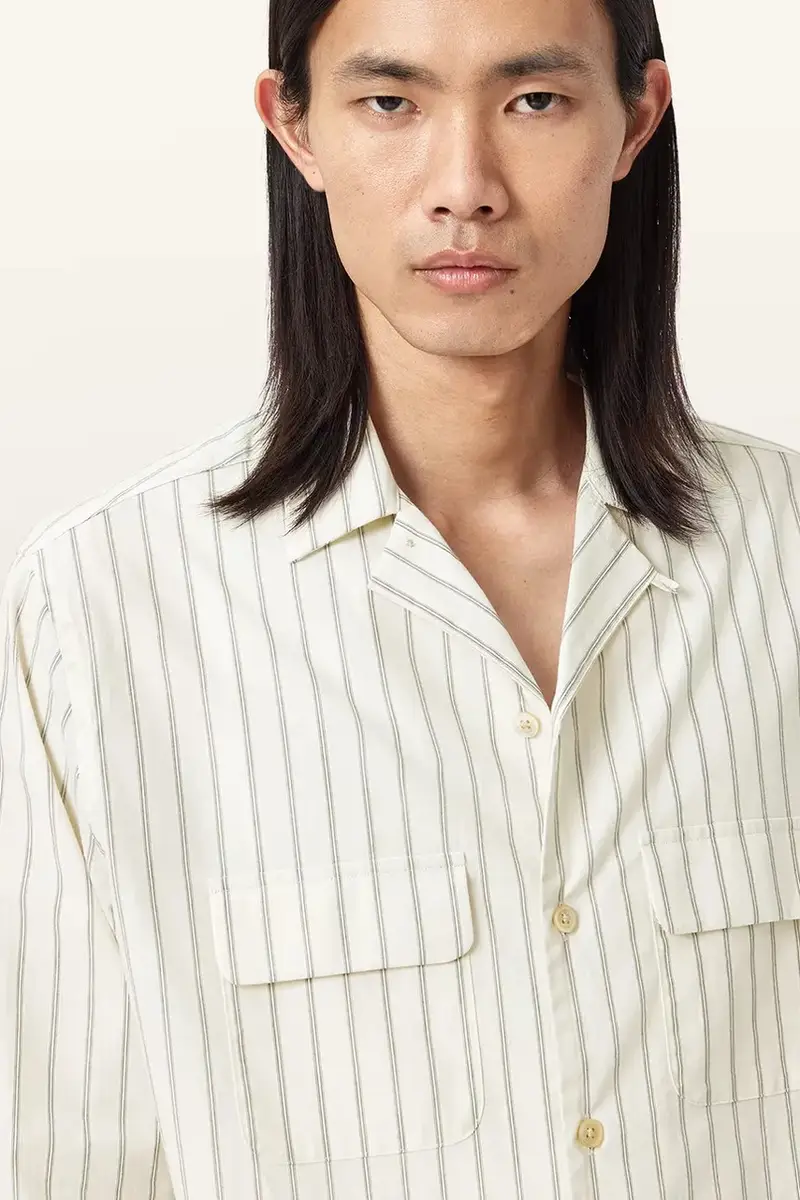 camicia in cotone STANLEY uomo colore beige M022SD miniatura 2