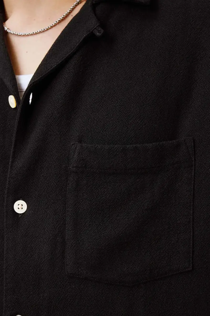 camicia in lino misto CUDI uomo colore nero M052SC miniatura 2