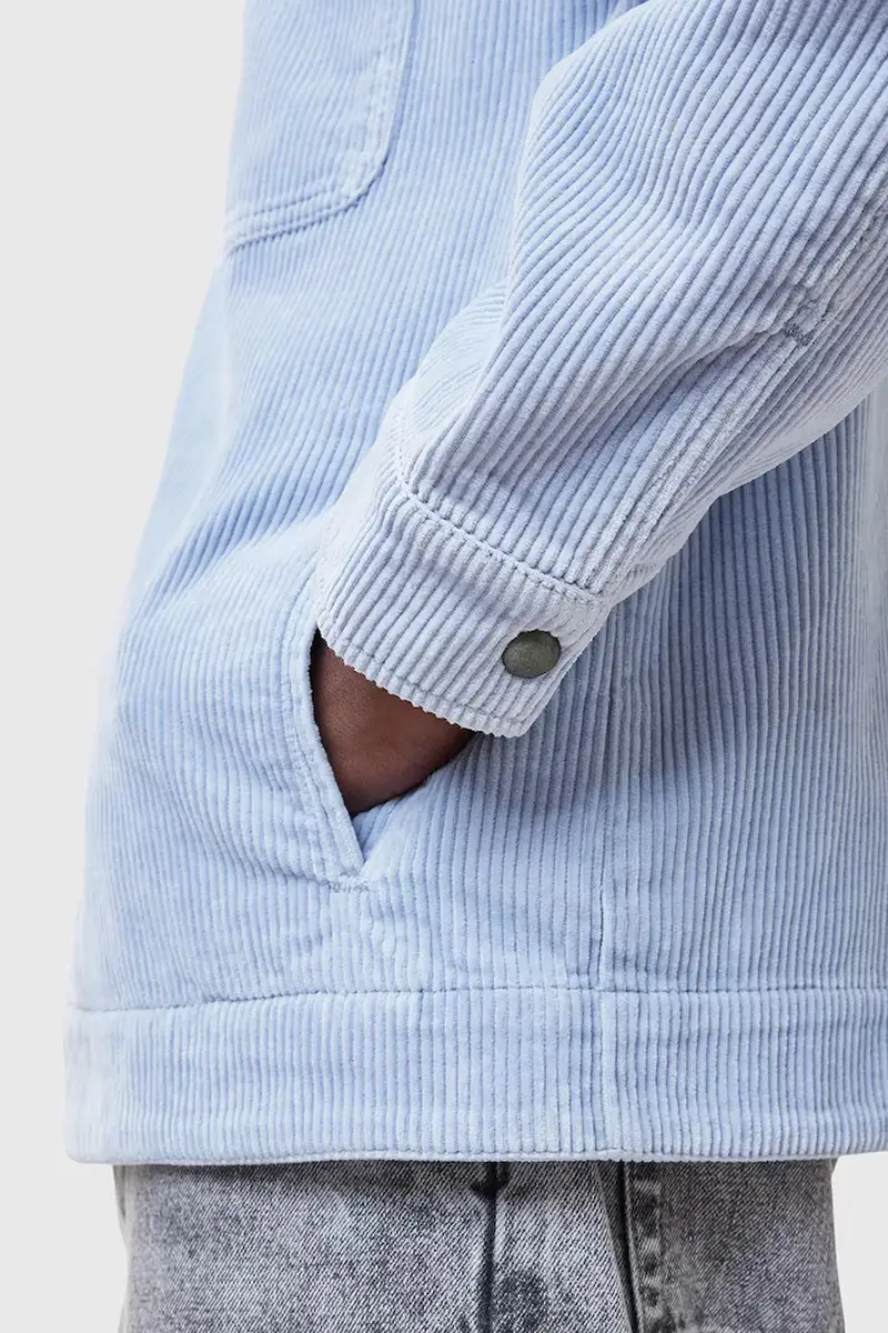 camicia in velluto a coste CASTLEFORD colore blu M084OB miniatura 3