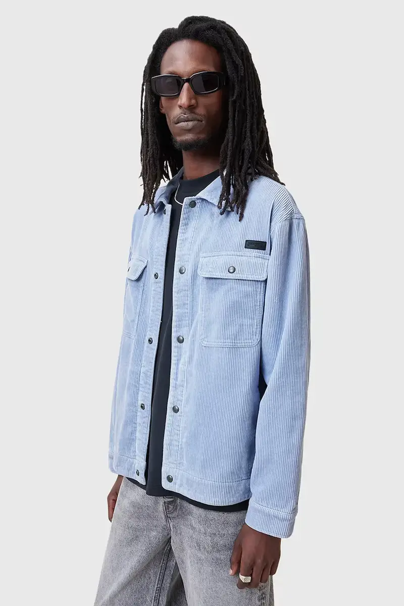 camicia in velluto a coste CASTLEFORD colore blu M084OB