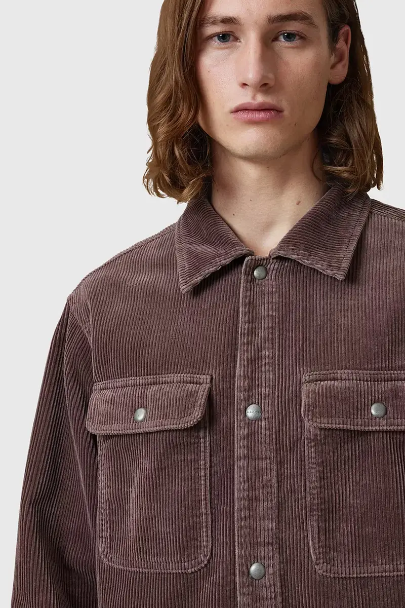 camicia in velluto a coste CASTLEFORD colore marrone M084OB miniatura 2