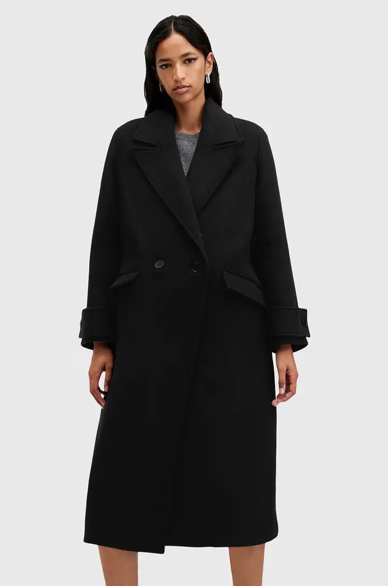 cappotto con aggiunta di lana MABEL COAT colore nero W006OZ miniatura 2
