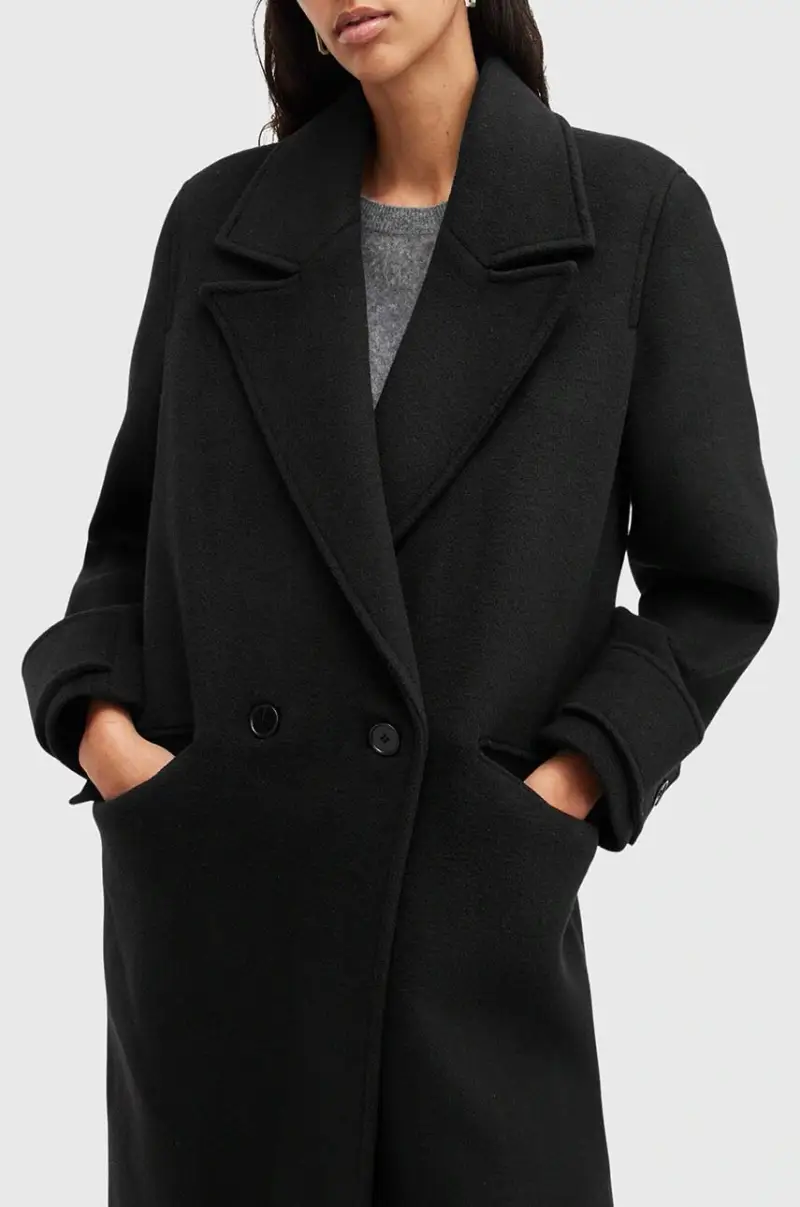 cappotto con aggiunta di lana MABEL COAT colore nero W006OZ miniatura 3