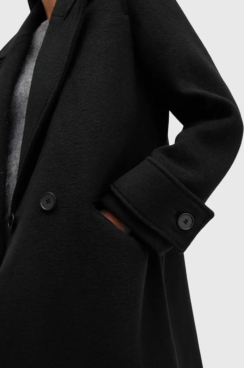 cappotto con aggiunta di lana MABEL COAT colore nero W006OZ miniatura 4