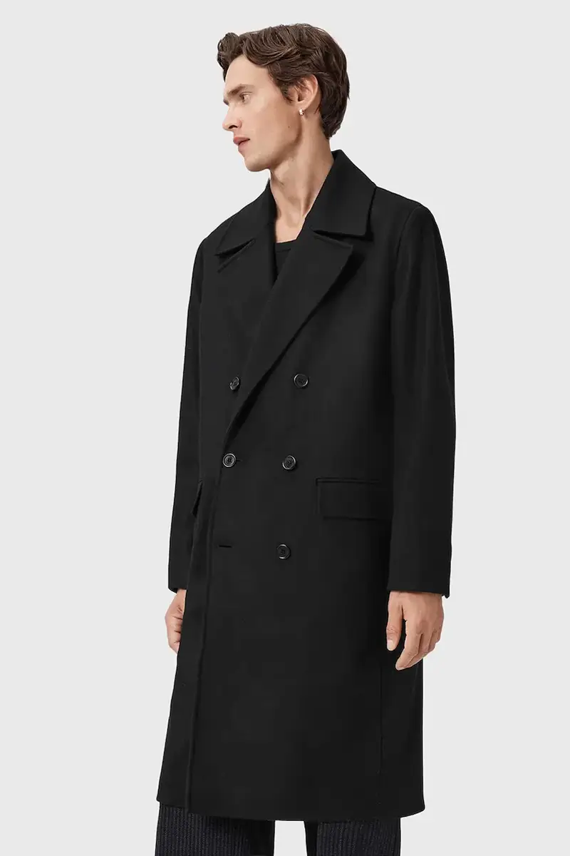 cappotto con lana CURRAN colore nero M019OD miniatura 2