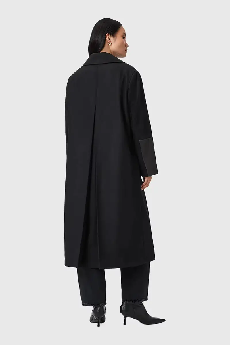 cappotto con lana SELLMA colore nero W020OD miniatura 3