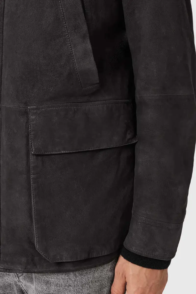 cappotto di scamoscio BOLTON colore nero M003LD miniatura 2