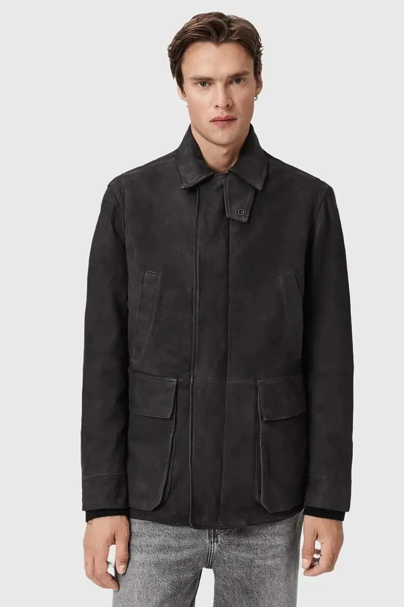 cappotto di scamoscio BOLTON colore nero M003LD miniatura 4