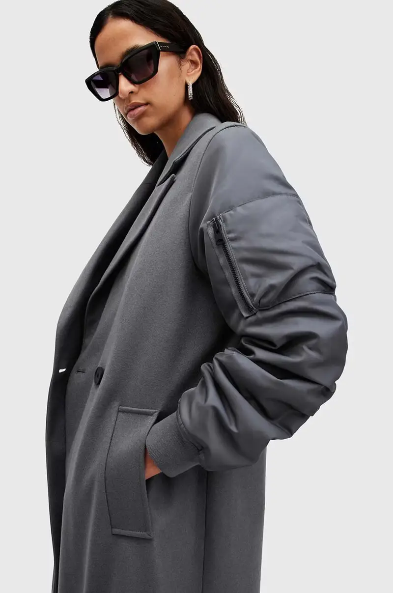 cappotto in lana PAULAH colore grigio W007OZ miniatura 3