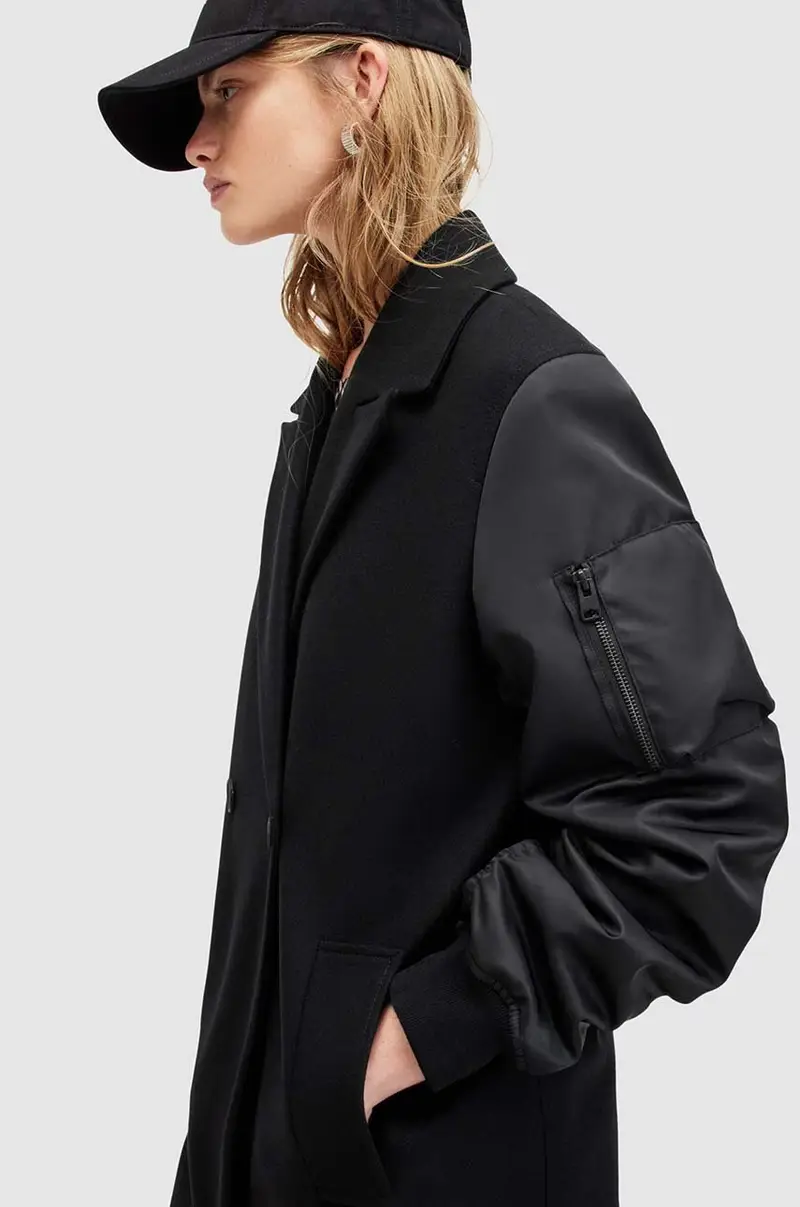 cappotto in lana PAULAH colore nero W007OZ miniatura 3