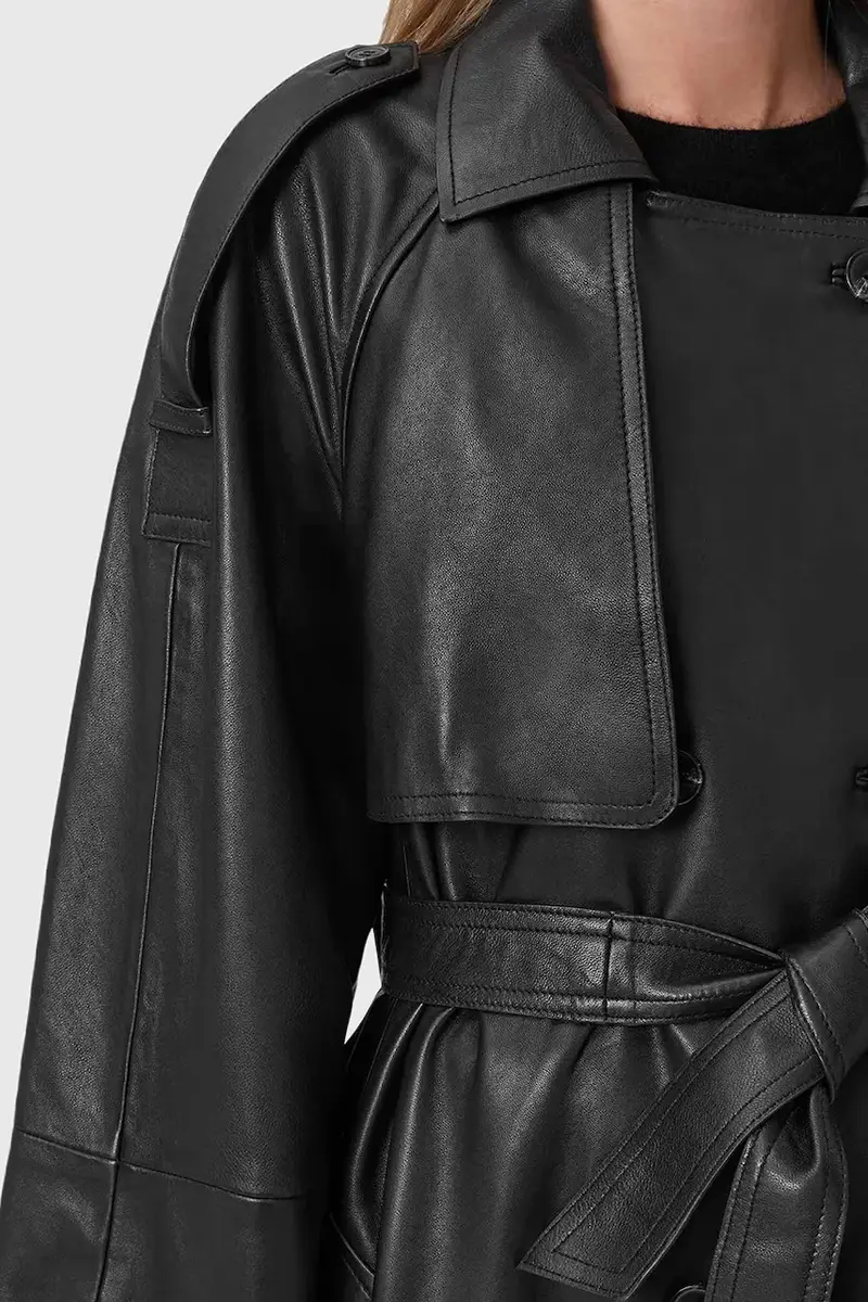 cappotto in pelle REED colore nero W004LD miniatura 2