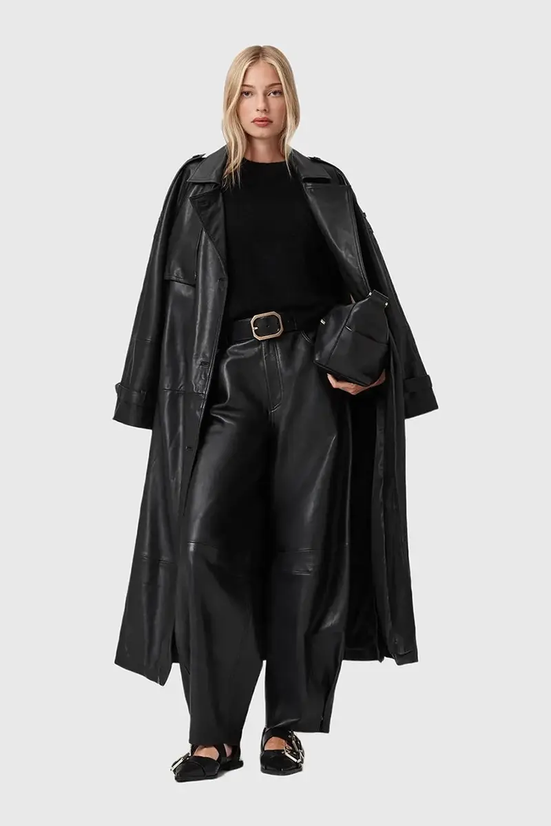 cappotto in pelle REED colore nero W004LD miniatura 5