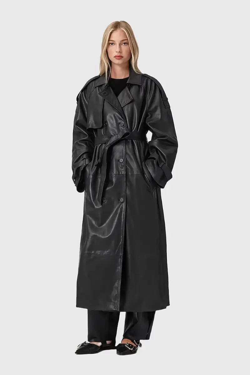 cappotto in pelle REED colore nero W004LD