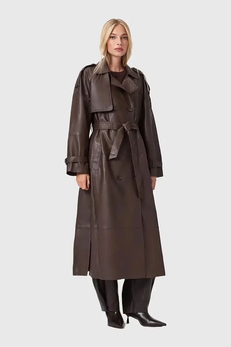 cappotto in pelle REED Marrone